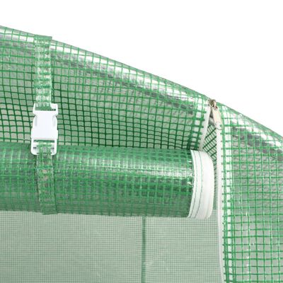 vidaXL Tuinkas met stalen frame 56 m² 14x4x2 m groen