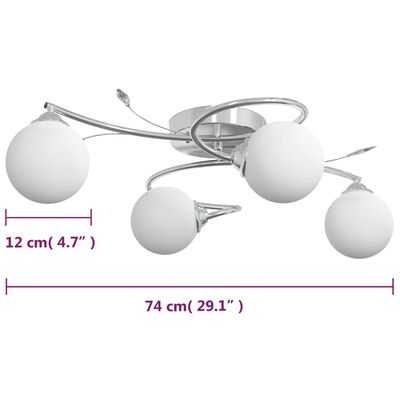 vidaXL Plafondlamp met glasbollen rond 4xG9