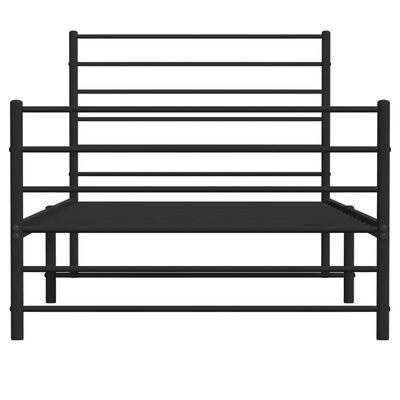 vidaXL Bedframe met hoofd- en voeteneinde metaal zwart 90x200 cm