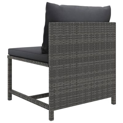 vidaXL 7-delige Loungeset met kussens poly rattan grijs