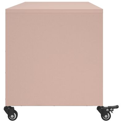 vidaXL Tv-meubel 100,5x39x43,5 cm staal roze