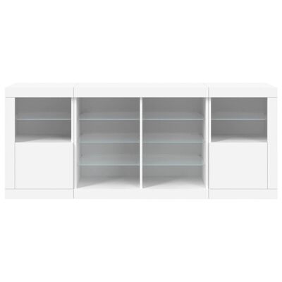 vidaXL Dressoir met LED-verlichting 163x37x67 cm wit