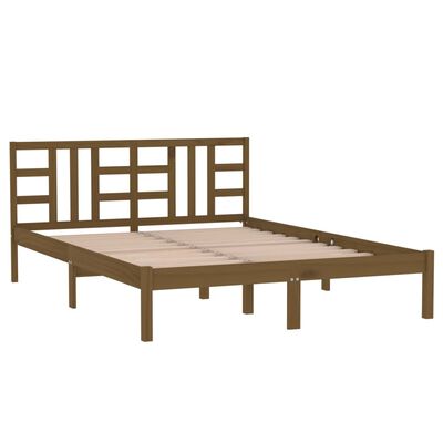 vidaXL Bedframe massief hout honingbruin 200x200 cm