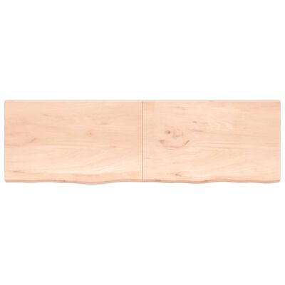 vidaXL Wandschap 200x60x(2-4) cm onbehandeld massief eikenhout