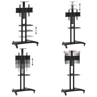 vidaXL TV-standaard wielen 32-70 inch scherm 60 kg Max VESA 600x400 mm