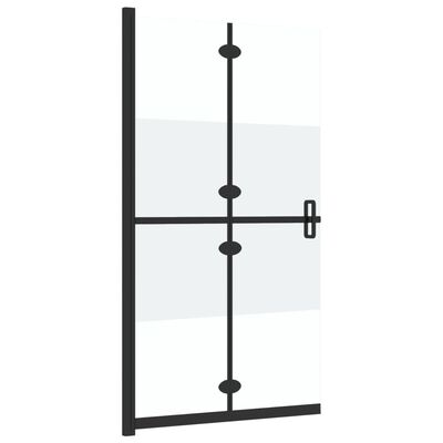 vidaXL Inloopdouchewand inklapbaar 90x190 cm ESG-glas halfmat