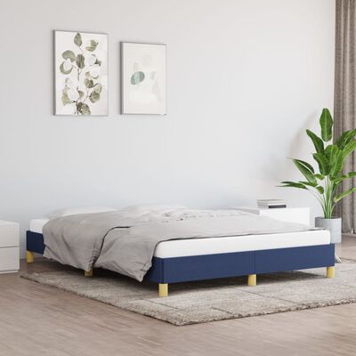 vidaXL Bedframe zonder matras stof blauw 140x190 cm