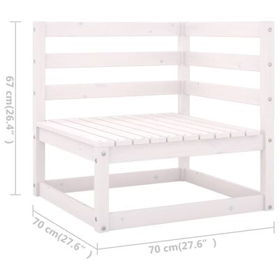 vidaXL 9-delige Loungeset massief grenenhout wit