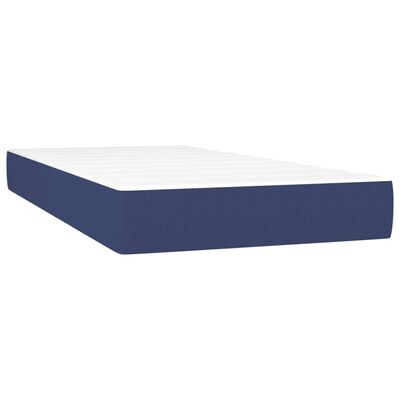 vidaXL Boxspring met matras stof blauw 90x200 cm