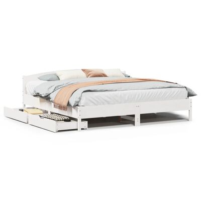 vidaXL Bedframe zonder matras massief grenenhout wit 180x200 cm