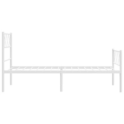 vidaXL Bedframe met hoofd- en voeteneinde metaal wit 107x203 cm