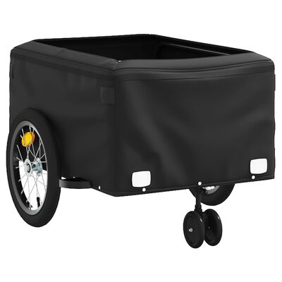 vidaXL Fietstrailer 45 kg ijzer zwart