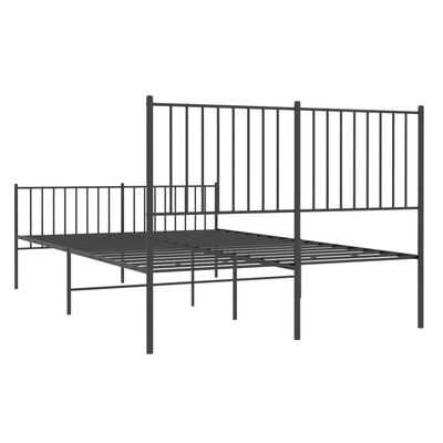 vidaXL Bedframe met hoofd- en voeteneinde metaal zwart 140x200 cm