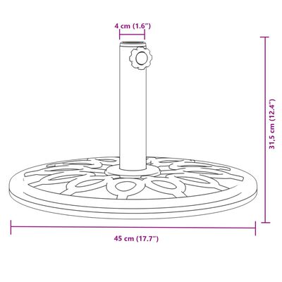 vidaXL Parasolvoet voor stok van Ø38 / 48 mm 12 kg rond