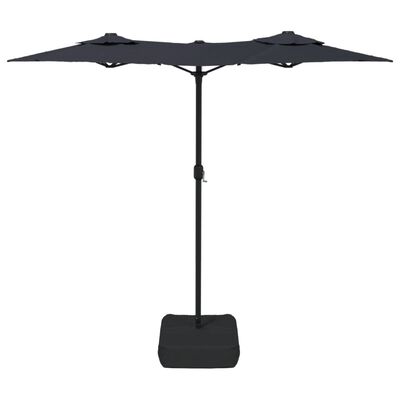 vidaXL Parasol dubbel dak 316x240 cm zwart