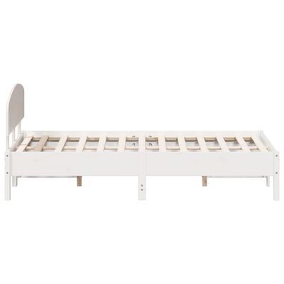 vidaXL Bedframe zonder matras massief grenenhout wit 140x200 cm