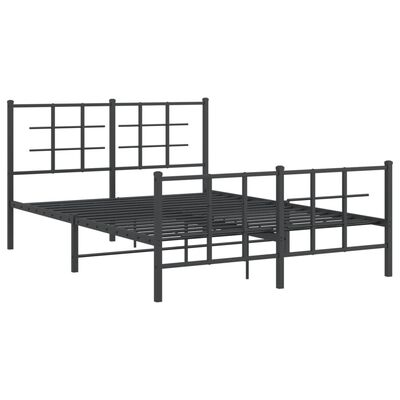 vidaXL Bedframe met hoofd- en voeteneinde metaal zwart 140x200 cm