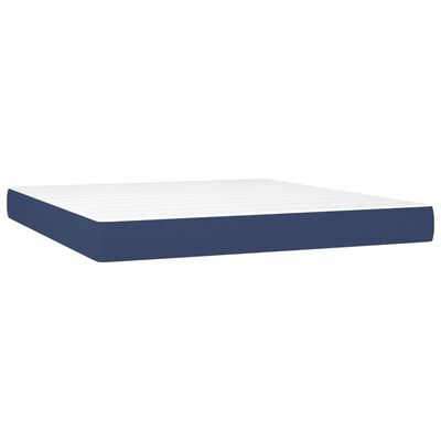 vidaXL Boxspring met matras en LED stof blauw 160x200 cm