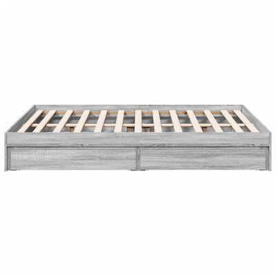 vidaXL Bedframe met lades bewerkt hout grijs sonoma eiken 140x190 cm