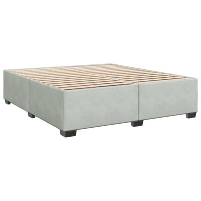 vidaXL Boxspring met matras fluweel lichtgrijs 200x200 cm