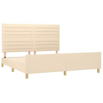 vidaXL Bedframe zonder matras stof crèmekleurig 160x200 cm