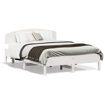 vidaXL Bedframe zonder matras massief grenenhout wit 140x190 cm