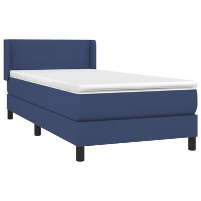 vidaXL Boxspring met matras stof blauw 80x200 cm