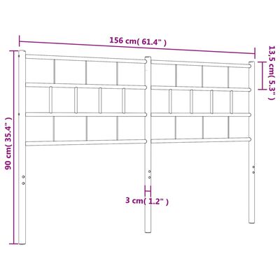 vidaXL Hoofdbord 150 cm metaal zwart