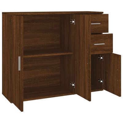 vidaXL Dressoir 91x29,5x75 cm bewerkt hout bruin eikenkleur