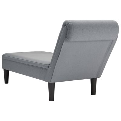 vidaXL Chaise longue met kussen en rechterarmleuning stof lichtgrijs