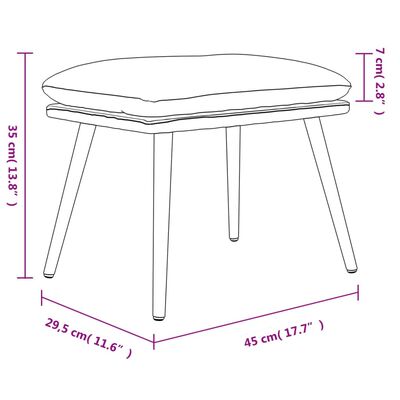 vidaXL Voetenbank 45x29,5x35 cm stof en kunstleer crèmekleurig