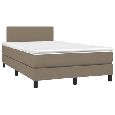 vidaXL Boxspring met matras en LED stof taupe 120x190 cm