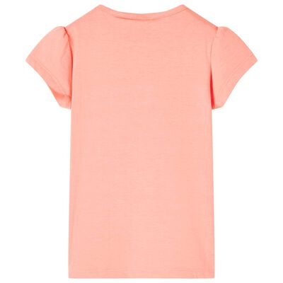 Kindershirt 140 neonkoraalkleurig