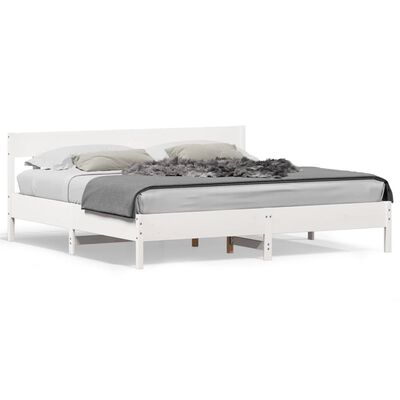 vidaXL Bedframe zonder matras massief grenenhout wit 180x200 cm