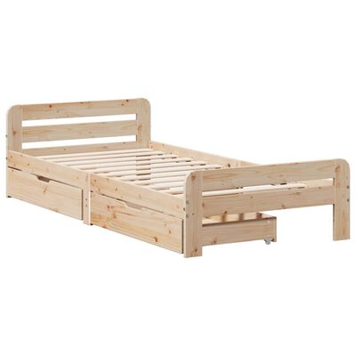 vidaXL Bedframe zonder matras massief grenenhout 75x190 cm