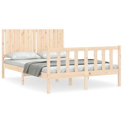 vidaXL Bedframe met hoofdbord massief hout 140x200 cm