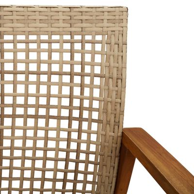 vidaXL Tuinstoelen 2 st poly rattan en acaciahout beige