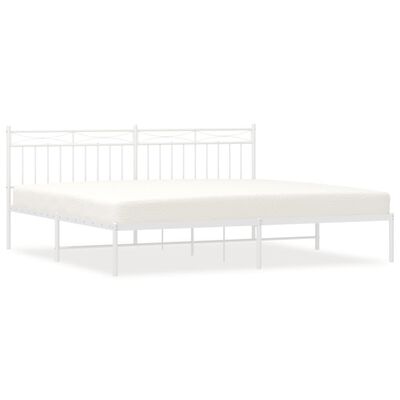 vidaXL Bedframe met hoofdbord metaal wit 200x200 cm