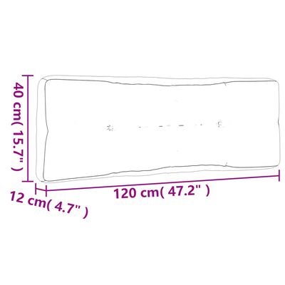 vidaXL Palletkussen 120x40x12 cm stof lichtblauw