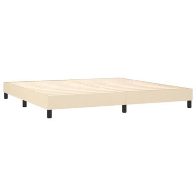 vidaXL Boxspring met matras en LED stof crèmekleurig 200x200 cm