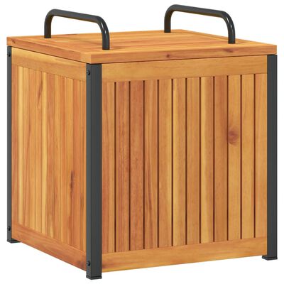 vidaXL Kussenbox 45x45x45/53 cm massief acaciahout en staal