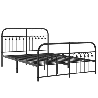 vidaXL Bedframe met hoofd- en voeteneinde metaal zwart 140x190 cm