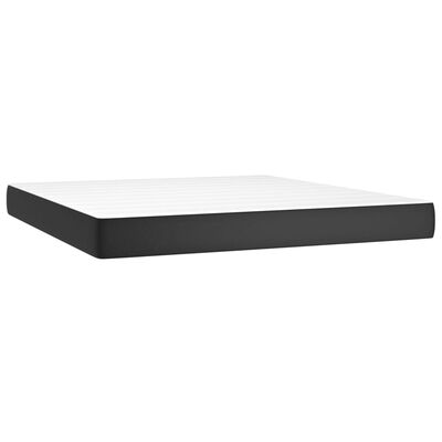 vidaXL Boxspring met matras en LED kunstleer zwart 160x200 cm