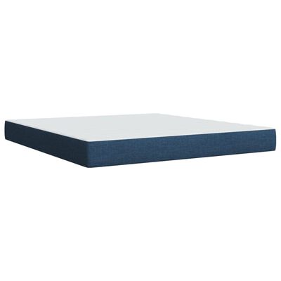 vidaXL Boxspring met matras stof blauw 180x200 cm