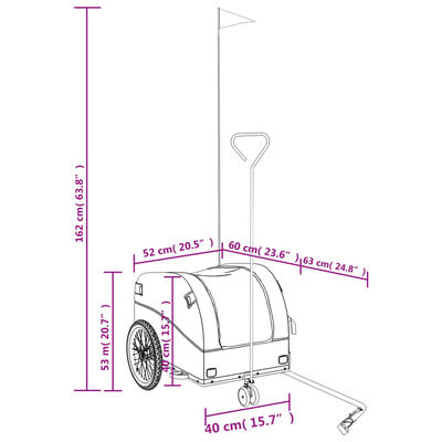 vidaXL Fietstrailer 30 kg ijzer zwart en geel