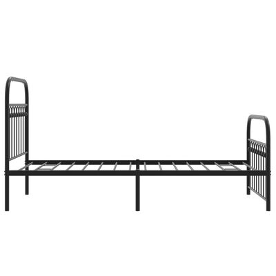 vidaXL Bedframe met hoofd- en voeteneinde metaal zwart 90x200 cm