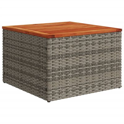 vidaXL Tuintafel 55x55x37 cm poly rattan en acaciahout grijs