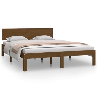 vidaXL Bedframe massief grenenhout honingbruin 140x200 cm