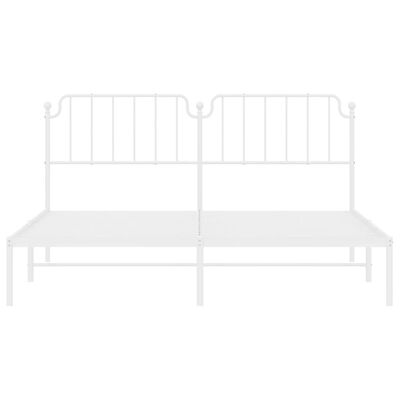 vidaXL Bedframe met hoofdbord metaal wit 180x200 cm