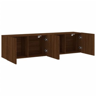 vidaXL Tv-meubels 2 st wandgemonteerd 80x30x41 cm bruin eikenkleur